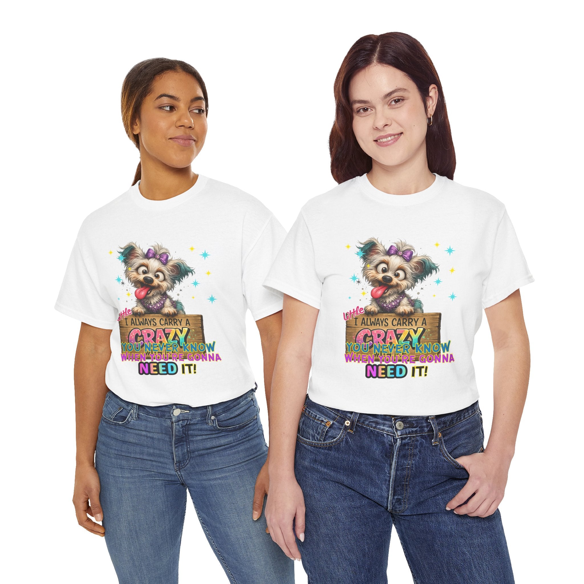 Dog Lover T-Shirt - "I Always Carry a Crazy Dog Mom" Cute Puppy Graphic Tee