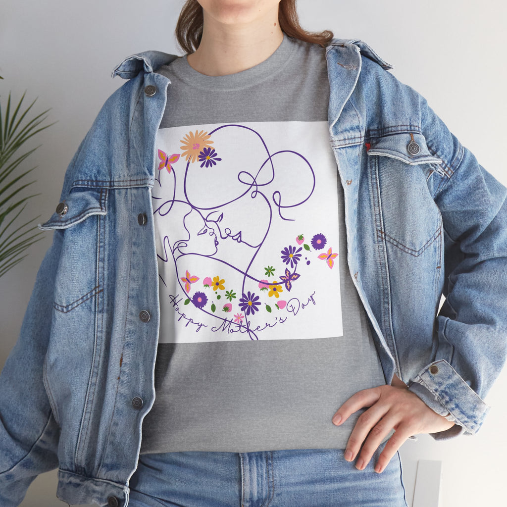 Floral Love Line Art Tee — "Start Anew" Flower Graphic T‑Shirt