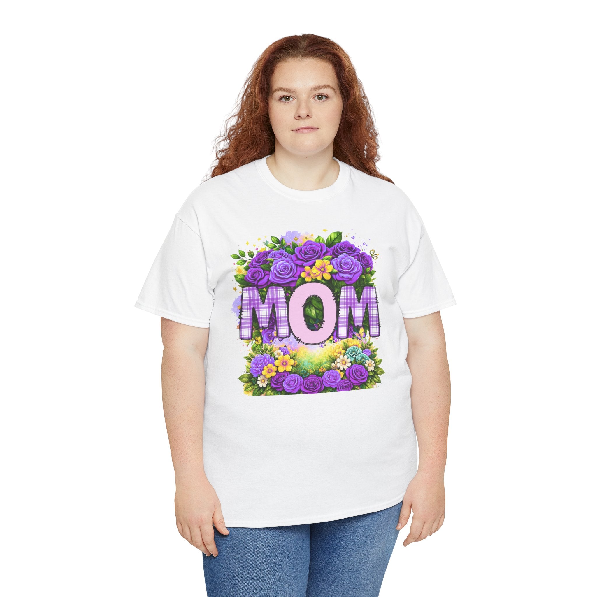 Mom Floral Graphic Tee — Purple Rose Mother’s Day Shirt